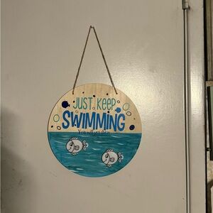 Kids Swim Wall Decor - Blue and Tan